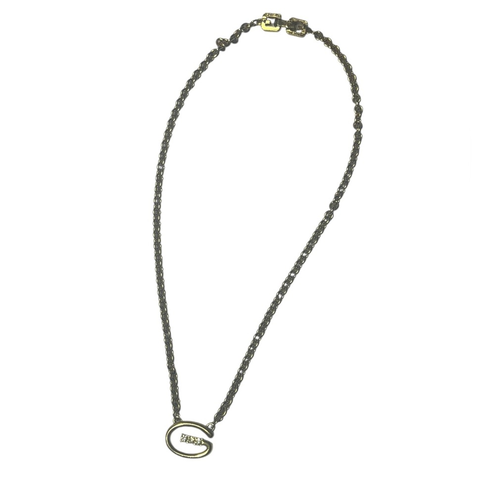 Givenchy Vintage Crystal G Logo Pendant Necklace - Picture 3 of 5